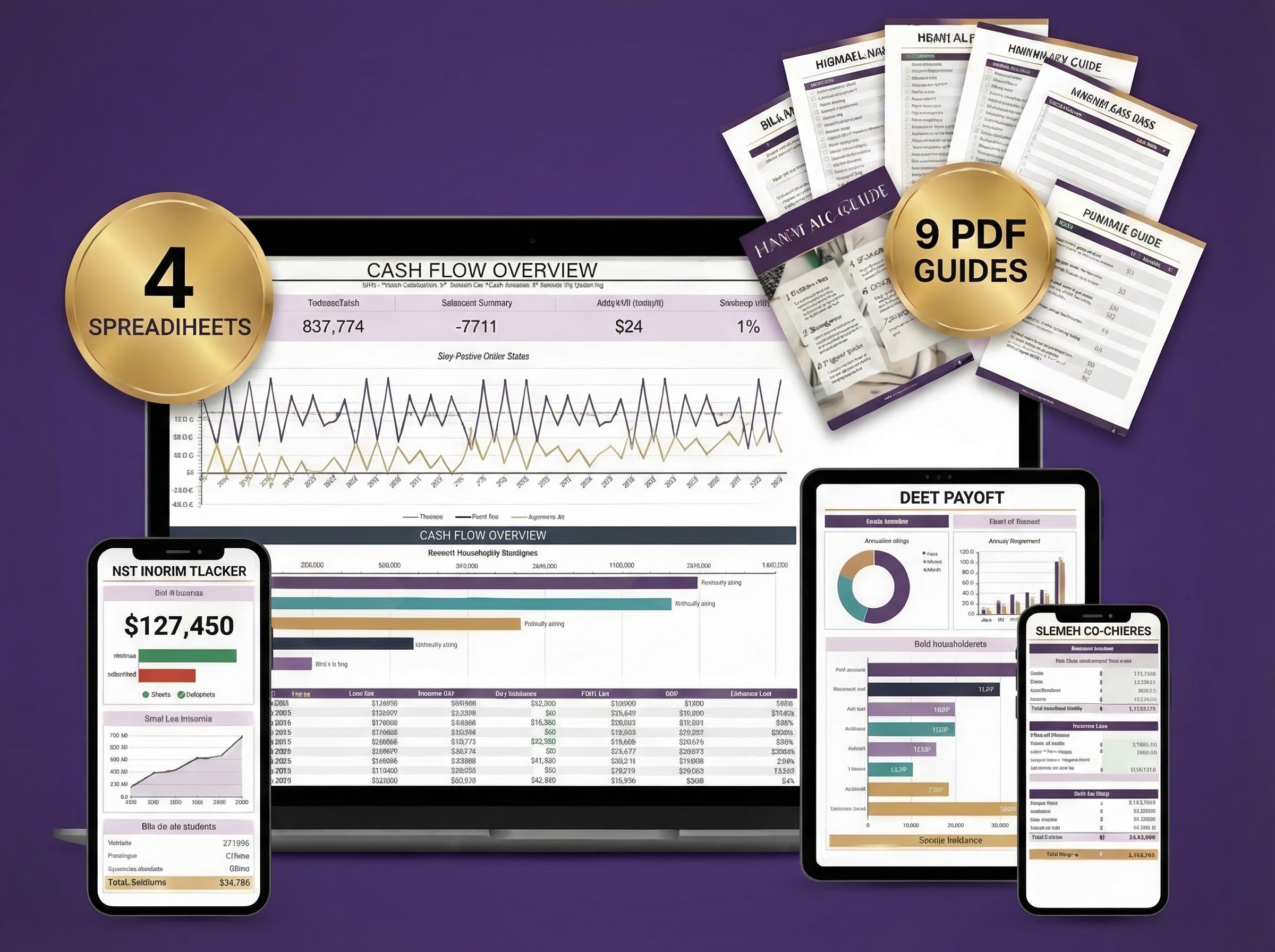 Complete Financial Reset System — all 6 products displayed on laptop, tablet, and phone with PDF guides